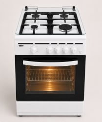 Vera gasskomfyr 60x60 hvit, med 12V elektrisk tenning og lys