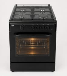 Vera gasskomfyr 60x60 sort, med 12V elektrisk tenning og lys