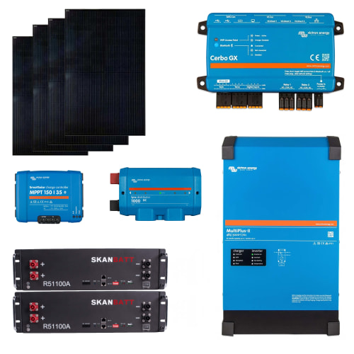 Kraftpakke 230V Multiplus-II 5KVA Rackbatteri 10kWt - Med varme