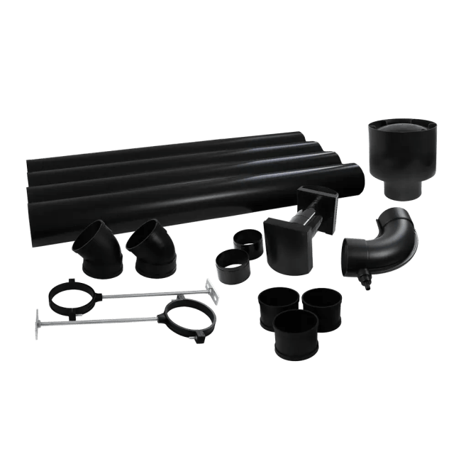 Installasjonspakke for Nova forbrenningstoalett - Sort