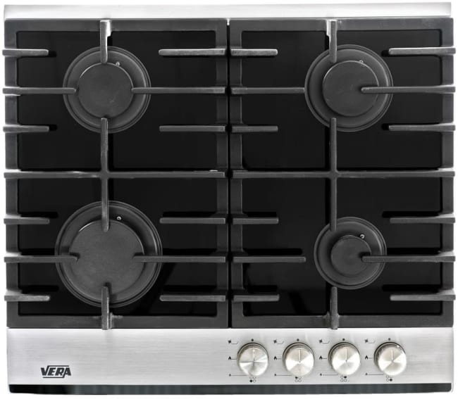 Vera koketopp 4 bluss, sort med stålpanel