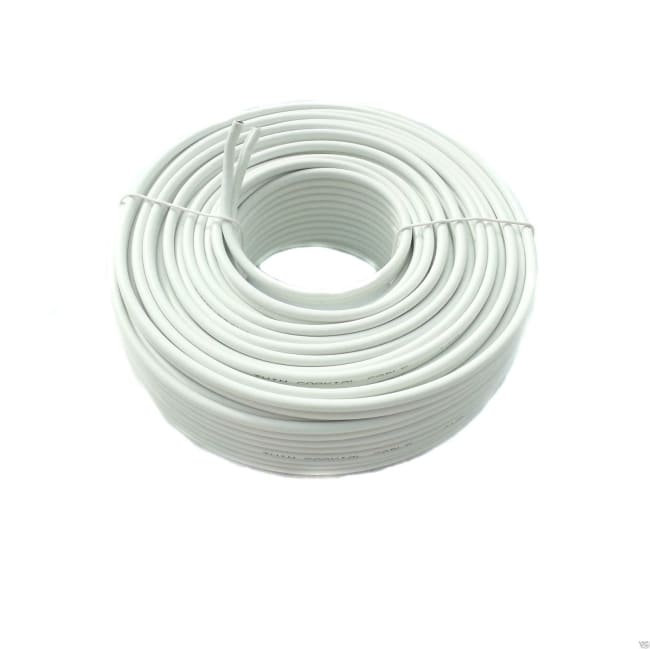 Koaks kabel, hvit pvc