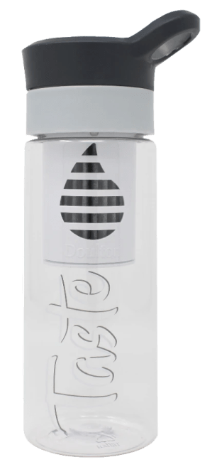 Drikkevannflaske med filter, Grå/sort