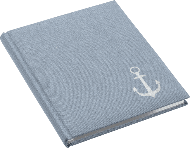 Hyttebok Jeans Blå, Ankermotiv