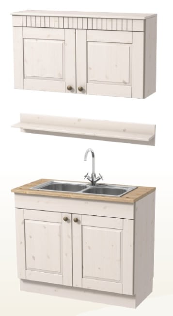 Saga utstilling antikkhvit modulkjøkken