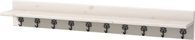 saga hylle med knagger 100cm antikkhvit