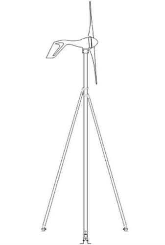 Mast til 12V & 24V vindturbin