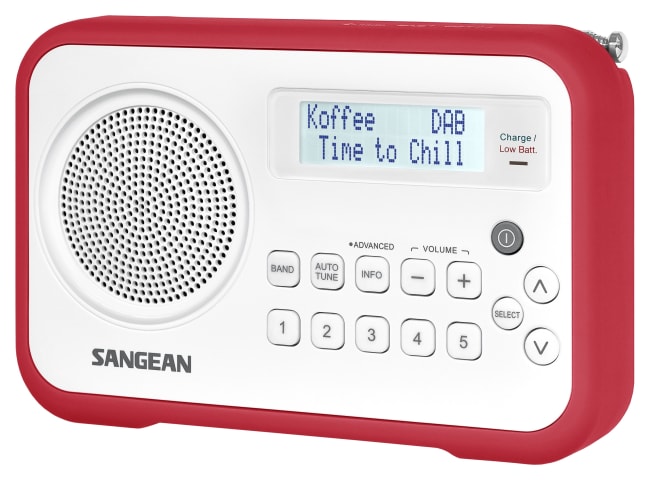 DAB radio Sangean. rød