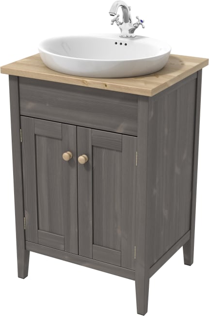 saga servantskap med dører, antikkgrå