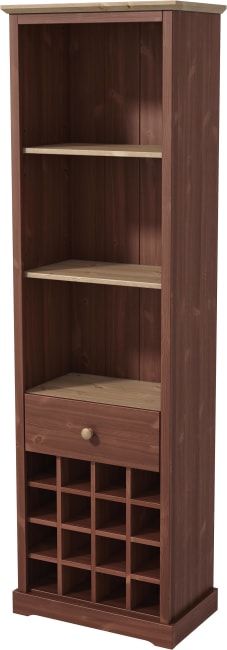 saga reol med vinhyller - antikk rød