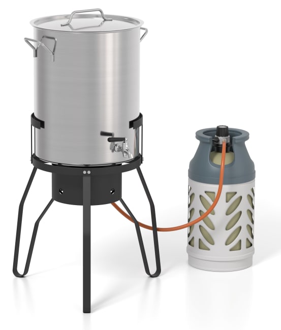 Kjele/snøsmelter med gassbrenner, riper på lokket