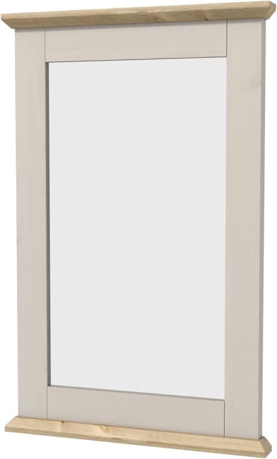 Speil med endeavslutning antikkhvit