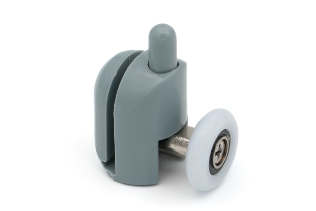 Nedre hjul for glass dør - Hvit kabinett (4 stk)