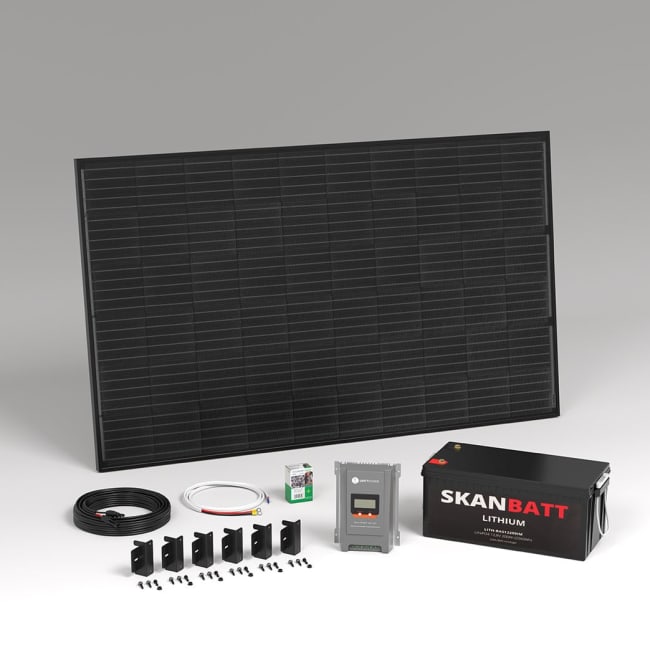 Solcellepakke 335W m/200Ah Lithium Pro