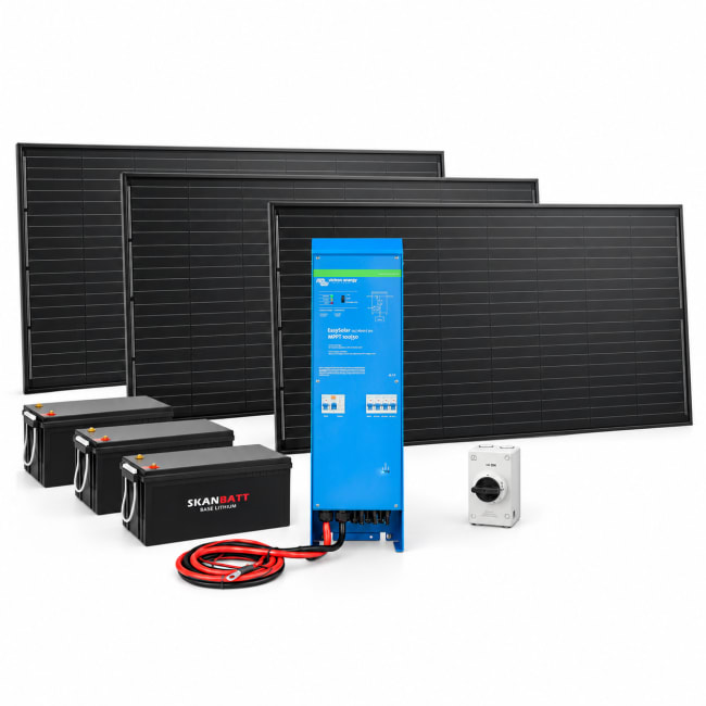 EasySolar 1600VA 12V 660W 600Ah Lithium - med varme