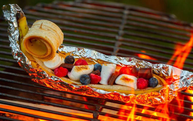 Båldessert - Banan med sjokolade🔥🍫🍌