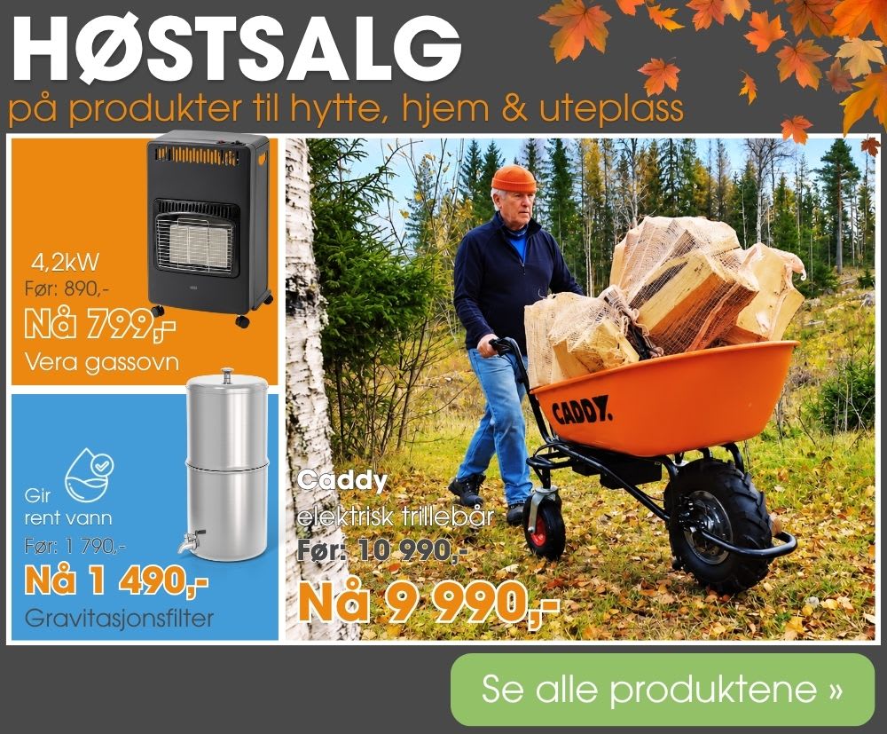 HØSTSALG - på produkter til hytte, hjem & uteplass!