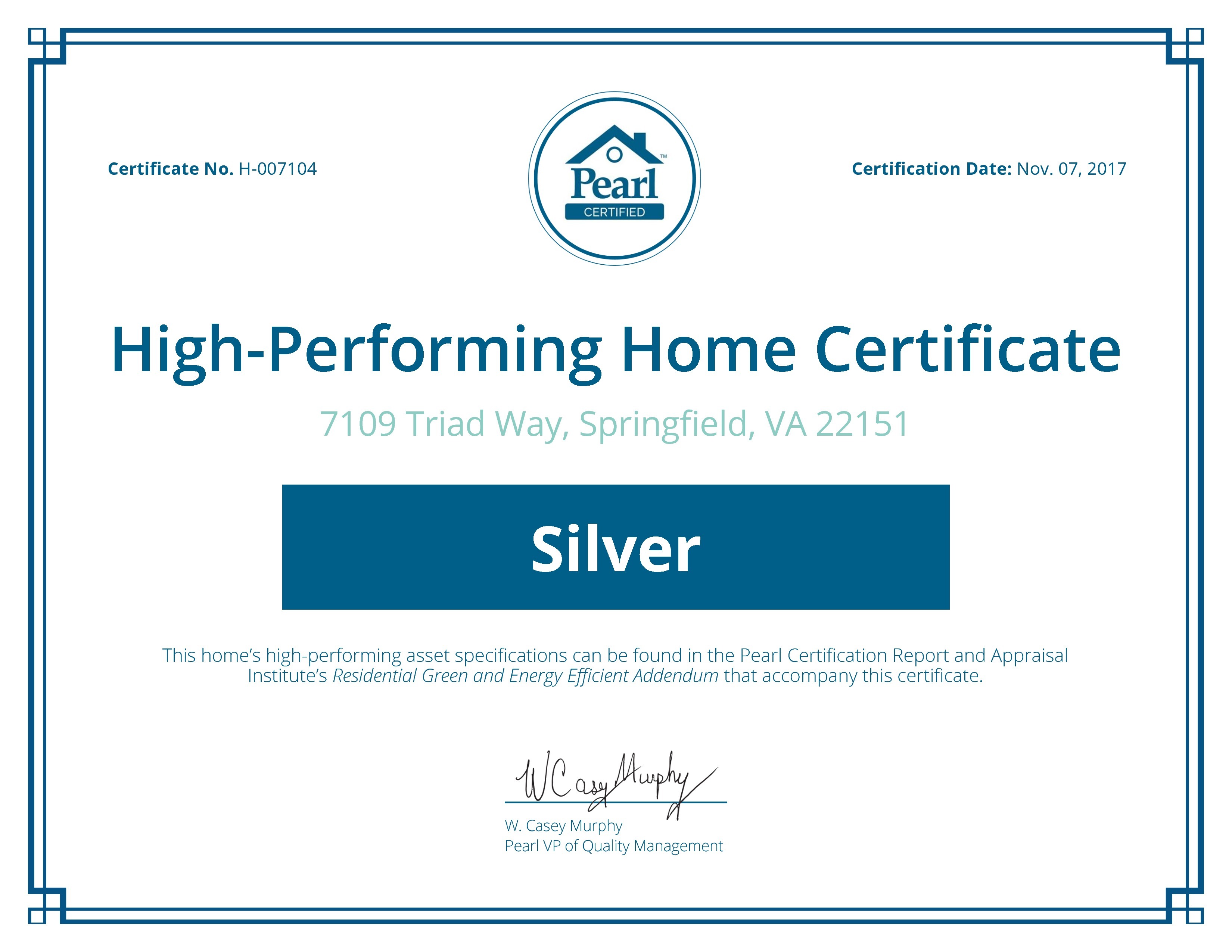 Pearl Certified Home Pearl Certified Home