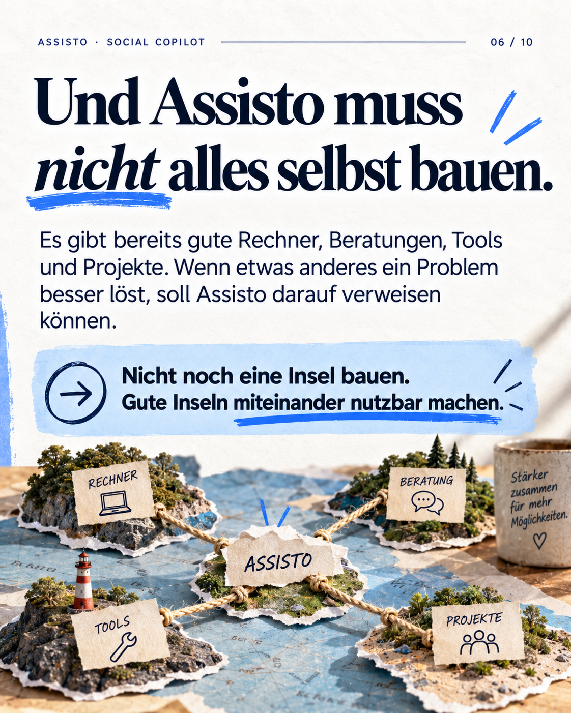 KI-generierte Illustration: Assisto · Die kurze Version · Folie 5