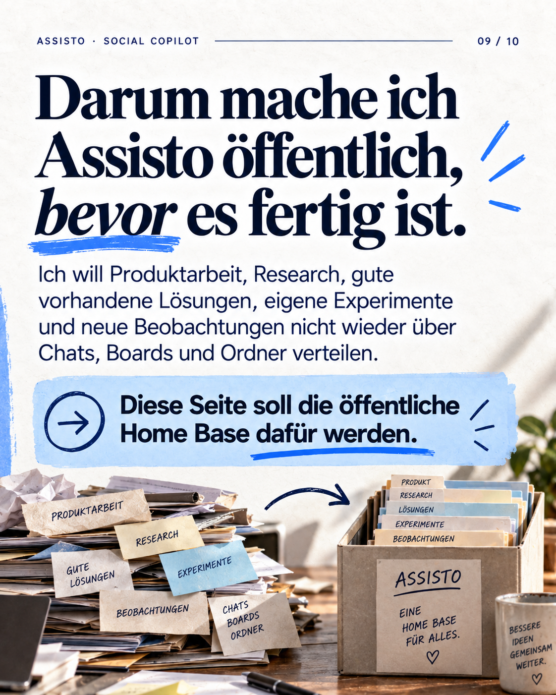 KI-generierte Illustration: Assisto · Die kurze Version · Folie 8
