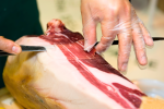 cutting serrano ham Shot