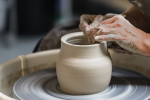 Pottery work on wheel Shot