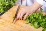 Cutting cilantro Shot