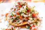 Fluke ceviche with potato chips Shot