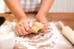 Kneading pasta dough Shot