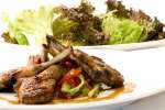 Fried lamb chops with mixed salad Shot