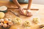 Kneading pasta dough Shot