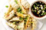 Pan fried Asian dumplings Shot