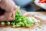 fresh scallions being chopped | Classpop Shot