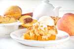 Southern peach cobbler with vanilla ice cream | Classpop Shot