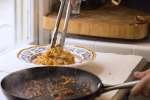 chef plating fettuccine with Amatriciana sauce | Classpop Shot