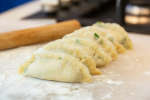 making homemade potstickers Shot