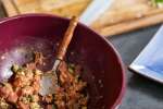 tuna puke being mixed in a bowl Shot