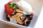 fruit cobbler with whipped cream | Classpop Shot