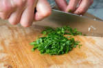 chef slicing parsley | Classpop Shot