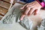 San Francisco - hand making butterfly from clay Shot