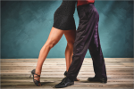 Colorado Springs - couple's dancing legs and feet on dance floor Shot