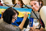 Bright Sunflowers and Autumn Pumpkins Group Painting Class Shot