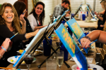 Pumpkins and Sunflowers Group Painting Class Shot