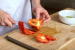 chef slicing red bell pepper | Classpop Shot