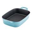 Rachael Ray Premium Cast Iron 9” x 13” Roasting Pan Agave Blue