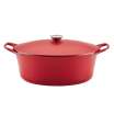 Rachael Ray Premium Cast Iron 6.5-Quart Oval Dutch Oven Red