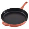 Ayesha Curry 12-Inch Enameled Cast Iron Frying Pan With Helper Handle Redwood Red