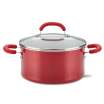Rachael Ray Create Delicious Enameled Aluminum 6-Quart Stockpot with Lid Red