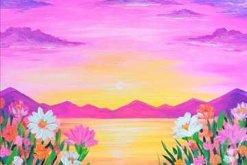 Flower Fields and Mountain Views