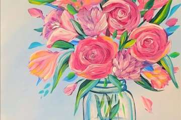 Pink Roses in a Jar - Pearland